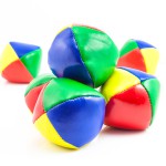 Concept for Multitasking Challenges, Group of Colorful Juggling Balls on White Background